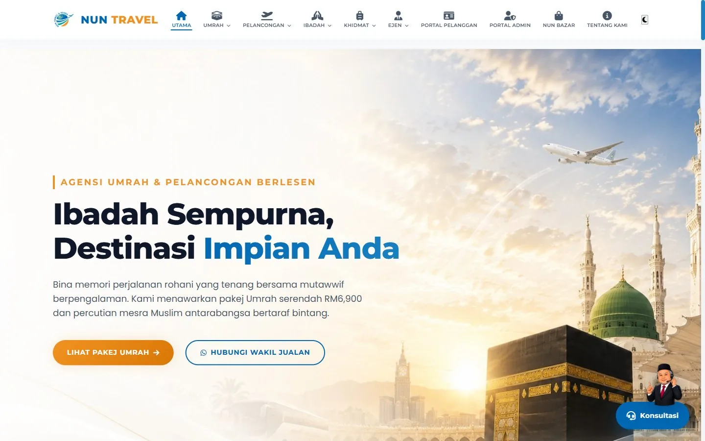 Screenshot projek Nun Travel
